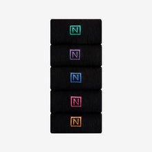 Load image into Gallery viewer, Black Bright Heel 5 Pack Cushioned Sole Comfort Socks