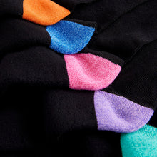 Load image into Gallery viewer, Black Bright Heel 5 Pack Cushioned Sole Comfort Socks
