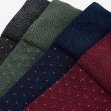 Load image into Gallery viewer, Rich Colour Spot Pattern Modal Signature Socks 4 Pack