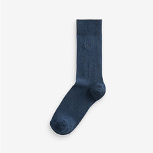 Load image into Gallery viewer, Navy Blue Marl 5 Pack Embroidered Lasting Fresh Socks