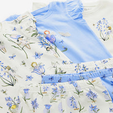 Load image into Gallery viewer, Blue/White Short Pyjamas 3 Pack