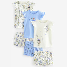 Load image into Gallery viewer, Blue/White Short Pyjamas 3 Pack