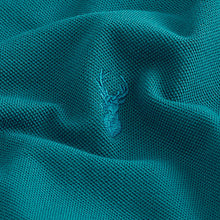 Load image into Gallery viewer, Blue Teal Regular Fit Short Sleeve Pique Polo Shirt