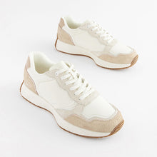 Load image into Gallery viewer, White Forever Comfort® Suede Stitch Detail Chunky Trainers