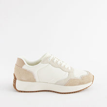 Load image into Gallery viewer, White Forever Comfort® Suede Stitch Detail Chunky Trainers