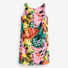 Load image into Gallery viewer, Pink Floral Linen Blend Sleeveless Shift Dress