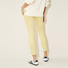Load image into Gallery viewer, Yellow Cropped Denim Jersey Leggings