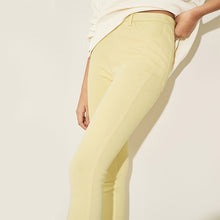 Load image into Gallery viewer, Yellow Cropped Denim Jersey Leggings