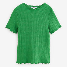 Load image into Gallery viewer, Green Short Sleeve Lettuce Edge Textured Top