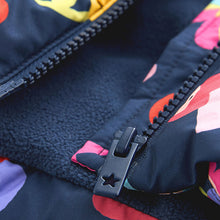 Load image into Gallery viewer, Navy Character Shower Resistant Fleece Lined Hooded Padded Coat (3mths-6yrs)
