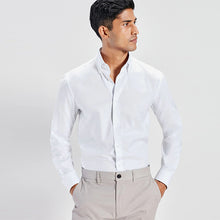 Load image into Gallery viewer, White Regular Fit Easy Care Oxford Shirt