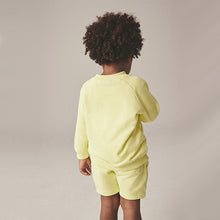 Load image into Gallery viewer, Light Yellow Oversized Crew Neck Sweatshirt and Shorts Set