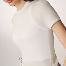 Load image into Gallery viewer, Ecru Soft Touch Ribbed Short Sleeve T-Shirt with TENCEL™ Lyocell
