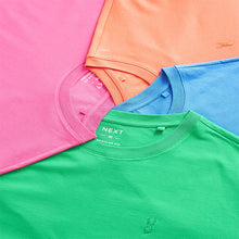 Load image into Gallery viewer, Blue/Green/Pink/Orange 100% Cotton T-Shirts 4 Pack