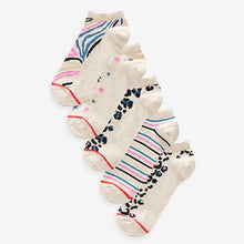 Load image into Gallery viewer, Oatmeal Animal Sparkle Trainers Socks 5 Pack