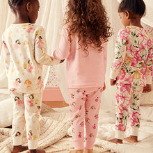 Load image into Gallery viewer, Pink/Cream Fairy Long Sleeve Snuggle Pyjamas 3 Pack (9mths-8yrs)