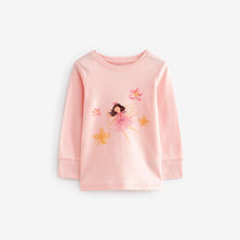 Load image into Gallery viewer, Pink/Cream Fairy Long Sleeve Snuggle Pyjamas 3 Pack (9mths-8yrs)
