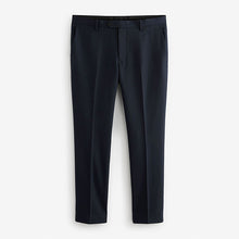 Load image into Gallery viewer, Navy Blue Slim Fit Textured Suit Trousers