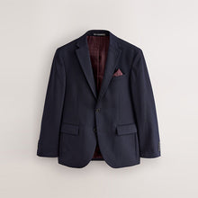 Load image into Gallery viewer, Navy Blue Slim Fit Textured Suit Jacket