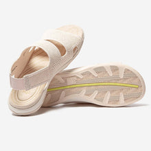 Load image into Gallery viewer, JAZKNIT Women's sandals knitted upper recycled textile beige