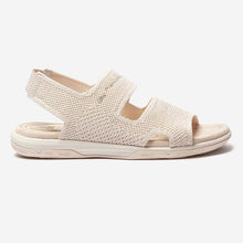 Load image into Gallery viewer, JAZKNIT Women's sandals knitted upper recycled textile beige