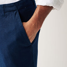 Load image into Gallery viewer, Navy Blue Linen Viscose Drawstring Trousers