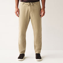 Load image into Gallery viewer, Stone Natural Linen Viscose Drawstring Trousers