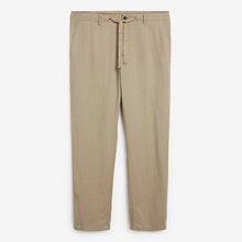 Load image into Gallery viewer, Stone Natural Linen Viscose Drawstring Trousers