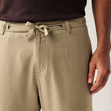Load image into Gallery viewer, Stone Natural Linen Viscose Drawstring Trousers
