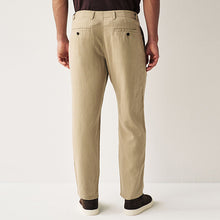 Load image into Gallery viewer, Stone Natural Linen Viscose Drawstring Trousers