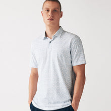 Load image into Gallery viewer, White Print Polo Shirt