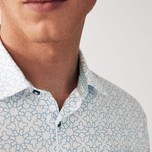 Load image into Gallery viewer, White Print Polo Shirt