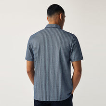 Load image into Gallery viewer, Navy Camera 100% Cotton Print Polo Shirt