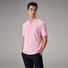 Load image into Gallery viewer, Pink Light Regular Fit Short Sleeve Pique Polo Shirt