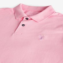 Load image into Gallery viewer, Pink Light Regular Fit Short Sleeve Pique Polo Shirt