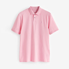 Load image into Gallery viewer, Pink Light Regular Fit Short Sleeve Pique Polo Shirt