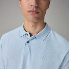 Load image into Gallery viewer, Blue Marl Light Regular Fit Short Sleeve Pique Polo Shirt