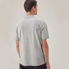 Load image into Gallery viewer, Grey Regular Fit Short Sleeve Pique Polo Shirt