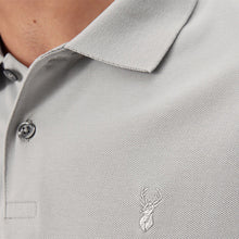 Load image into Gallery viewer, Grey Regular Fit Short Sleeve Pique Polo Shirt
