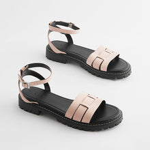 Load image into Gallery viewer, Pink Standard/Wide Fit Forever Comfort® Leather Cleated Sandals