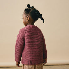 Load image into Gallery viewer, Burgundy Red 3D Flower Cardigan (3mths-5yrs)
