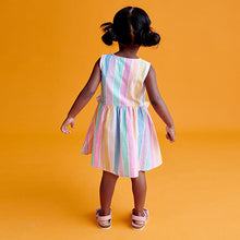 Load image into Gallery viewer, Rainbow Stripe Peplum Dress