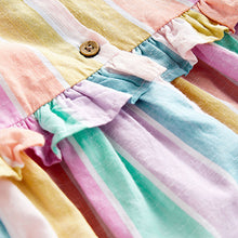 Load image into Gallery viewer, Rainbow Stripe Peplum Dress