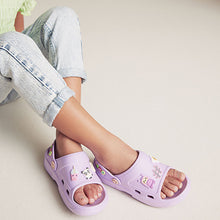 Load image into Gallery viewer, Purple Character Badge Clogs