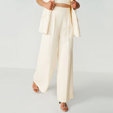 Load image into Gallery viewer, Ecru Tailored Super Wide Leg Trousers
