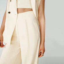 Load image into Gallery viewer, Ecru Tailored Super Wide Leg Trousers