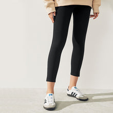 Load image into Gallery viewer, Black Cropped Denim Jersey Leggings