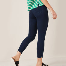 Load image into Gallery viewer, Blue Rinse Cropped Denim Jersey Leggings