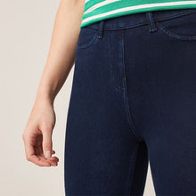 Load image into Gallery viewer, Blue Rinse Cropped Denim Jersey Leggings