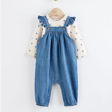 Load image into Gallery viewer, Denim Baby Dungaree and Long Sleeve Bodysuit Set (0mths-18mths)